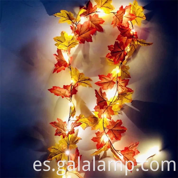 Luces acogedoras de hojas de arce de otoño cálido para la decoración del hogar